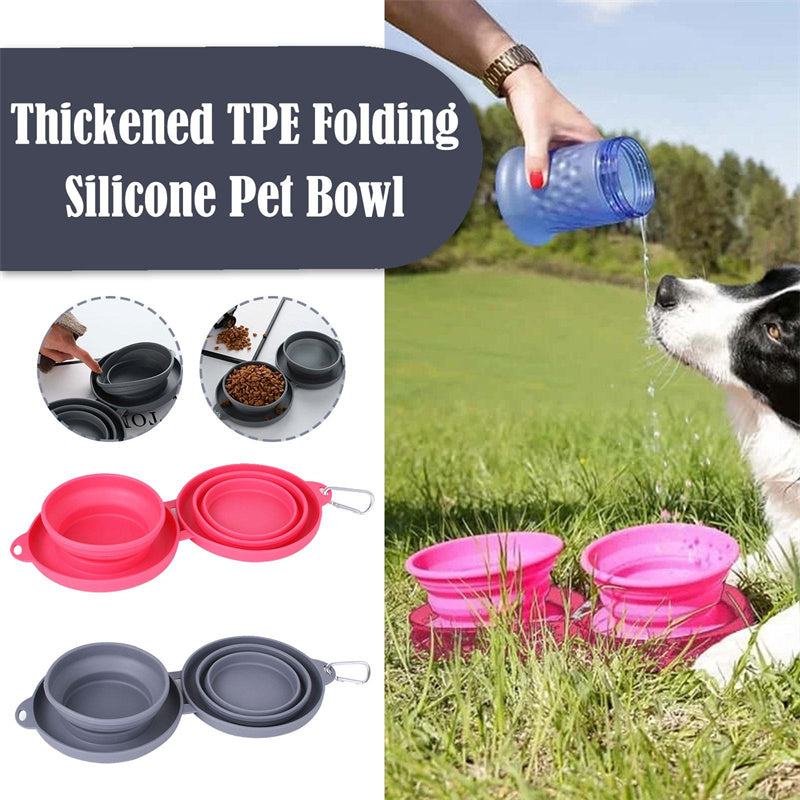 🎒💧 Doppia Ciotola Pieghevole da Viaggio in Silicone - Acqua e Pappa Ovunque!