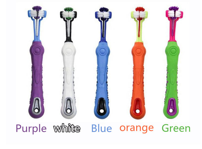 🪥🦷 Spazzolino da Denti a 3 Testine per Cani e Gatti - Pulizia Veloce e Profonda!