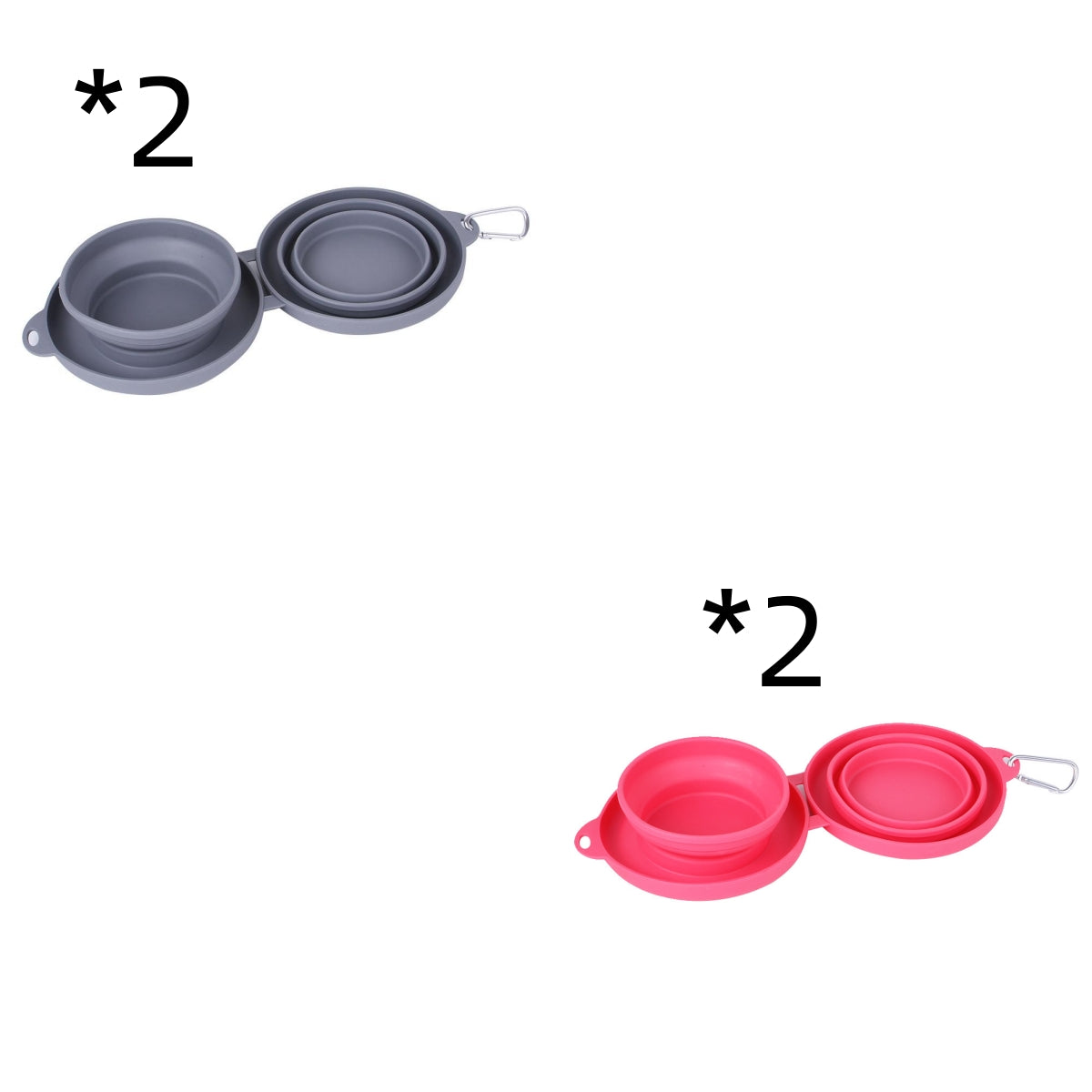 🎒💧 Doppia Ciotola Pieghevole da Viaggio in Silicone - Acqua e Pappa Ovunque!
