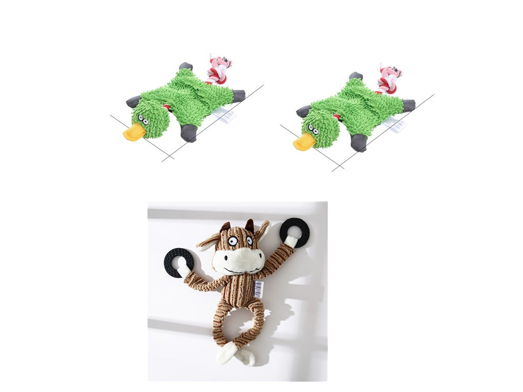 🐶🐴 Peluche Sonoro a Forma di Asinello in Velluto a Coste - Morbido, Sicuro e Pulisci-Denti!