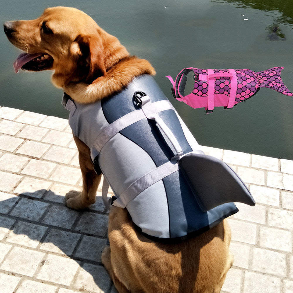 🦈🧜‍♀️ Giubbotto di Salvataggio per Cani da Mare e Piscina "Squalo e Sirena" - Sicurezza in Acqua con Stile! Mare e Piscina!
