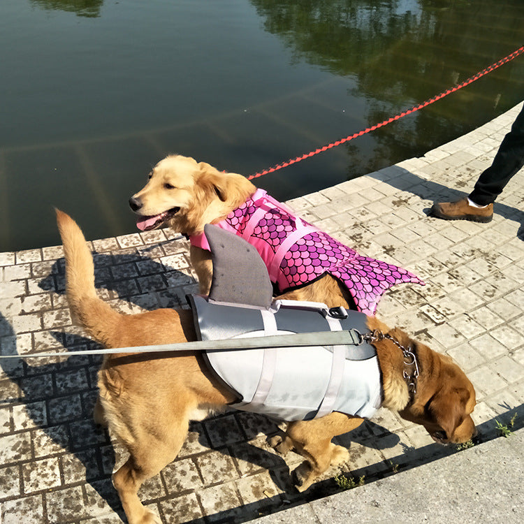 🦈🧜‍♀️ Giubbotto di Salvataggio per Cani da Mare e Piscina "Squalo e Sirena" - Sicurezza in Acqua con Stile! Mare e Piscina!