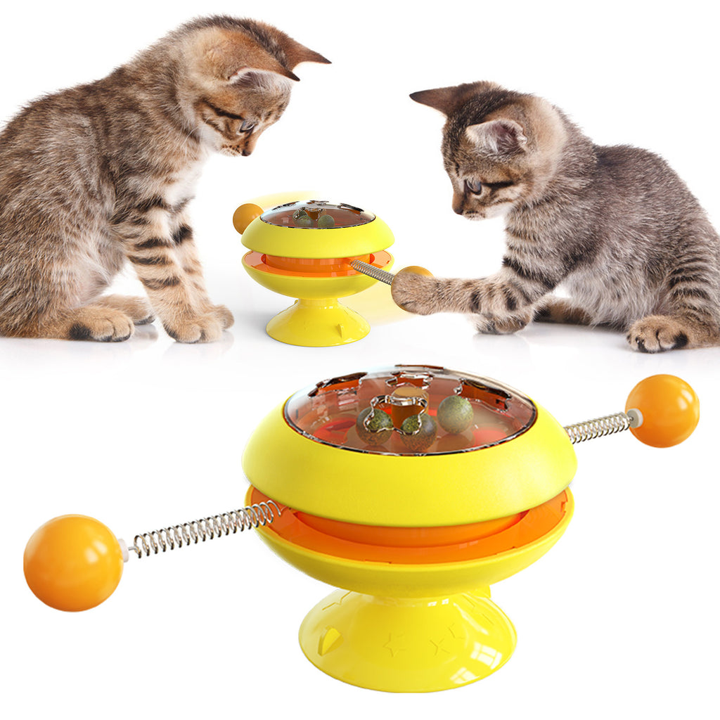 🐱🌪️ Gioco Interattivo Rotante per Gatti con Palline e Catnip - Zero Noia in Casa!