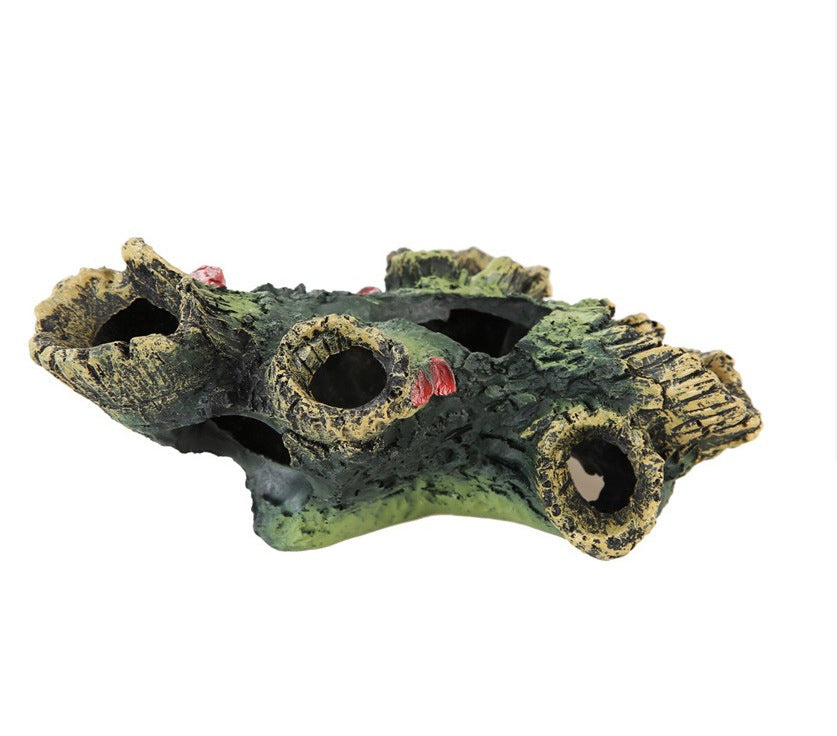 🪵🐟 Decorazione Tronco Cavo in Resina - Rifugio Naturale e Aquascaping Perfetto!