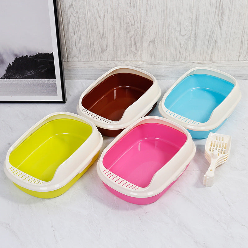 Toilette Lettiera Semi-Chiusa Anti-Sabbia con Paletta: Pulizia a Colori! 😻✨