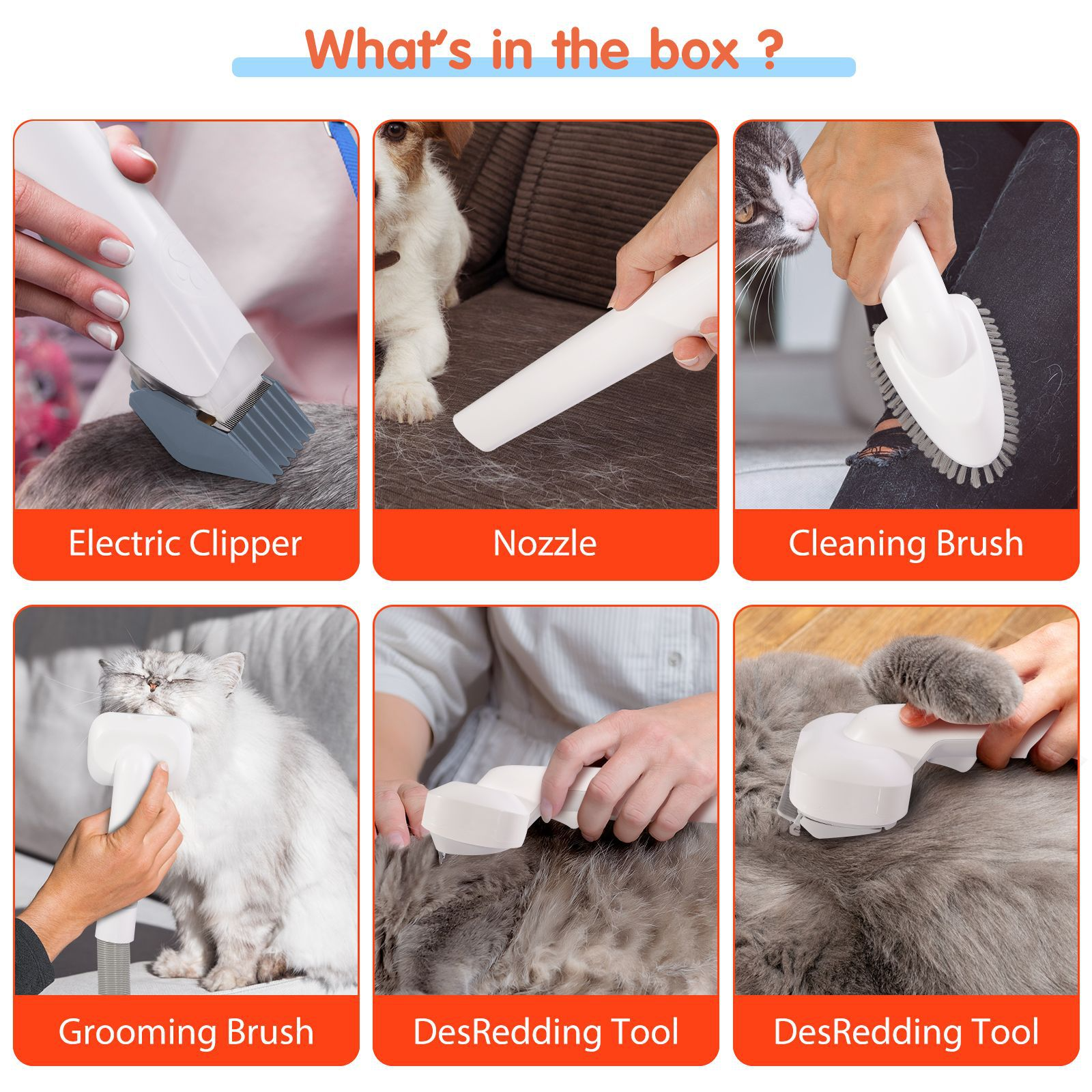 Kit per la toelettatura degli animali domestici tutto in uno