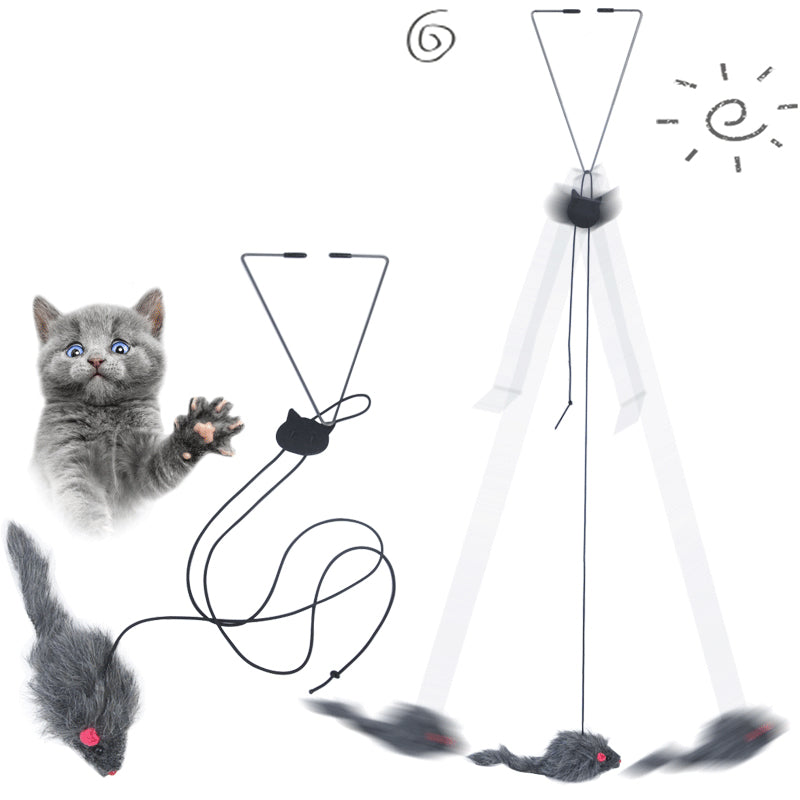 🐭🚪 Gioco Interattivo Topino Sospeso per Gatti - La Caccia al Tesoro da Porta!