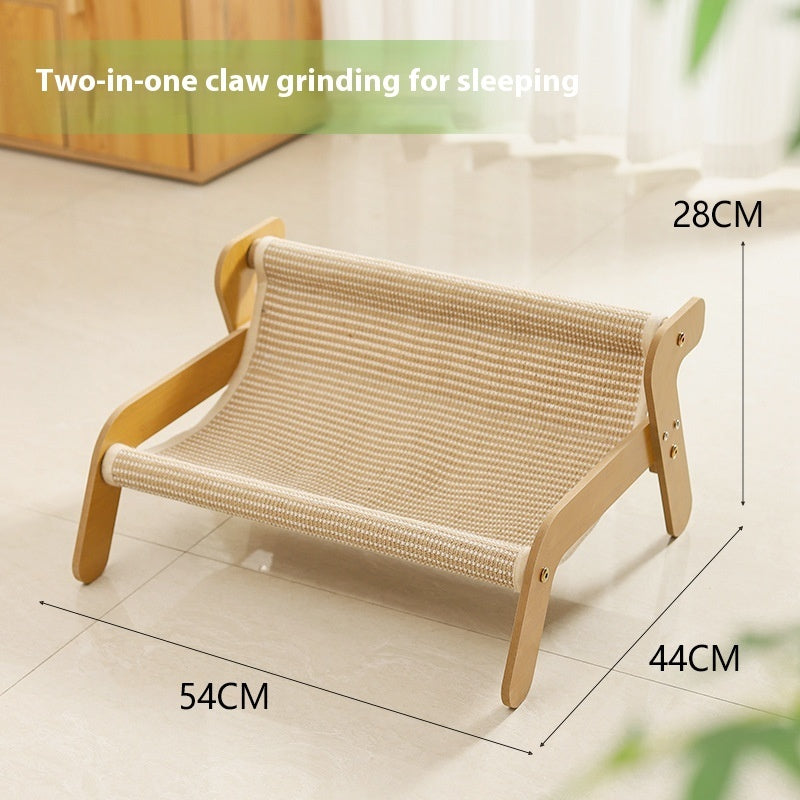 🐱🛏️ Lettino Amaca Rialzato per Gatti con Tiragraffi Integrato - Relax e Divertimento!