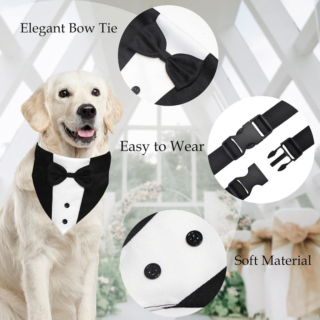 🐶🤵 Bandana Smoking con Papillon per Cani - L'Invitato d'Onore Perfetto!