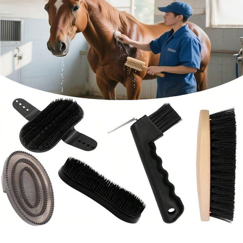 🐴🧽 Set Grooming Completo 5 Pezzi - Cura, Igiene e Coccole per il Tuo Cavallo!