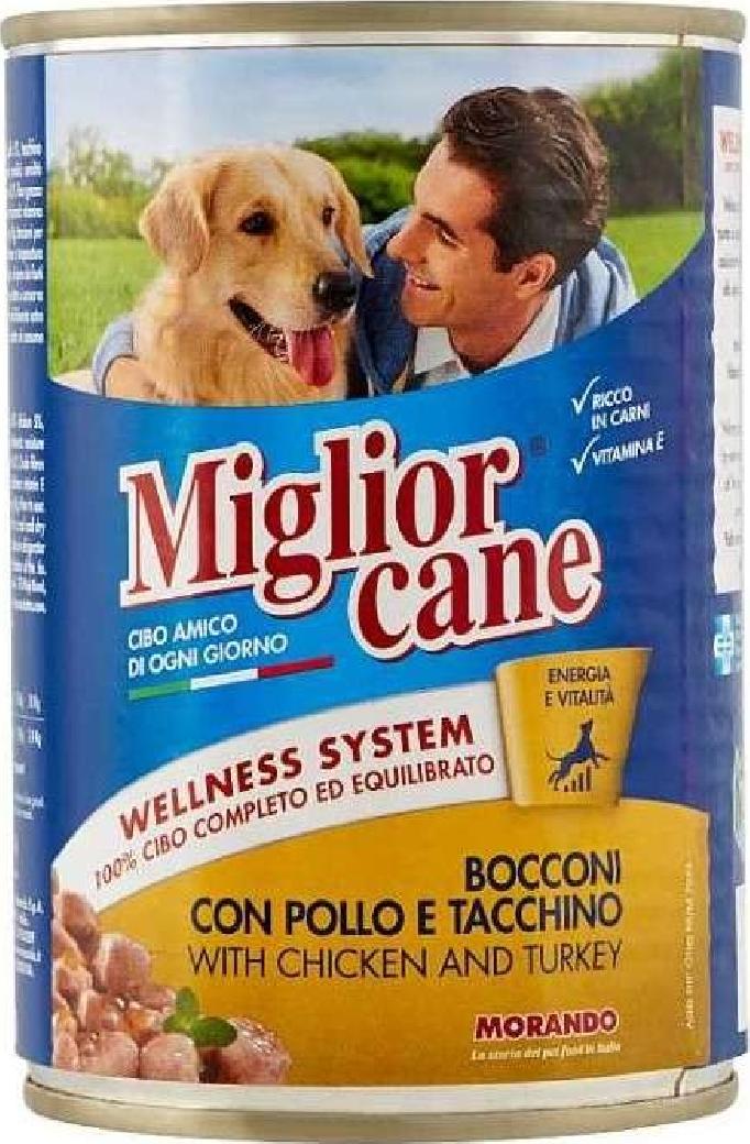 MIGLIORCANE BOCCONCINI POLLO E TACCHINO GR 405 Spedizione gratuita in 2/3 giorni lavorativi (per ordini Pet Food da 40€ in su)