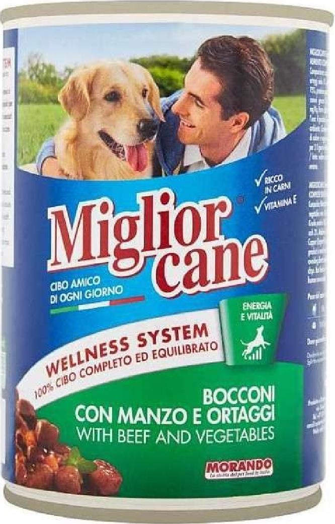 MIGLIORCANE BOCCONCINI VERDURE E MANZO GR 405 Spedizione gratuita in 2/3 giorni lavorativi (per ordini Pet Food da 40€ in su)