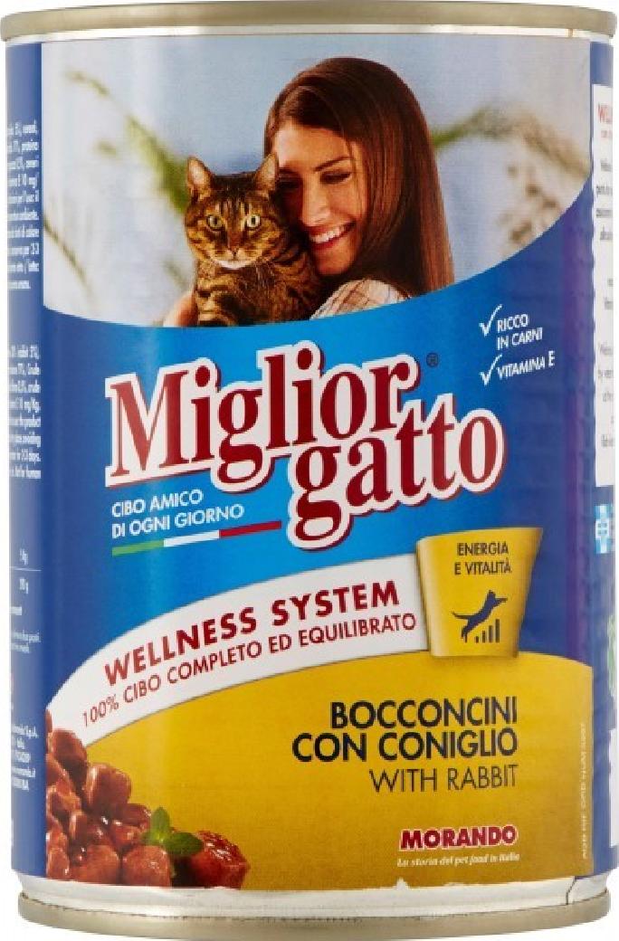 MIGLIORGATTO BOCCONCINI CONIGLIO GR 405 Spedizione gratuita in 2/3 giorni lavorativi (per ordini Pet Food da 40€ in su)