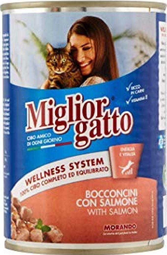 MIGLIORGATTO BOCCONCINI SALMONE GR 405 Spedizione gratuita in 2/3 giorni lavorativi (per ordini Pet Food da 40€ in su)
