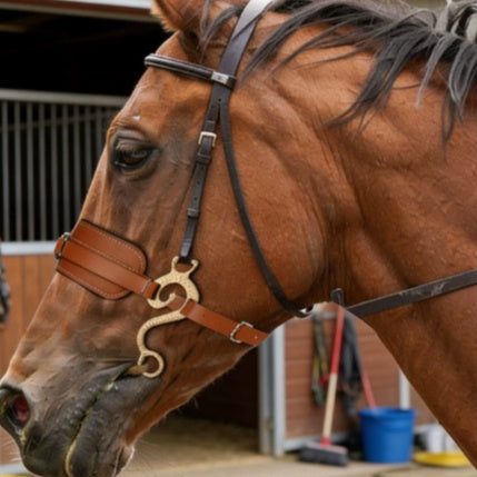 🐴🏆 Capezza da Addestramento in Vero Cuoio - Robustezza Tattica ed Eleganza Tradizionale