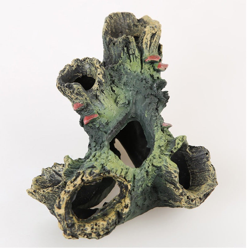 🪵🐟 Decorazione Tronco Cavo in Resina - Rifugio Naturale e Aquascaping Perfetto!