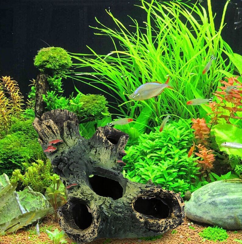 🪵🐟 Decorazione Tronco Cavo in Resina - Rifugio Naturale e Aquascaping Perfetto!