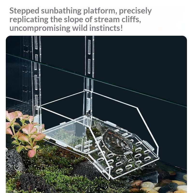 🐢☀️ Piattaforma Zona Emersa in Acrilico per Tartarughe - L'Isola del Sole Perfetta!