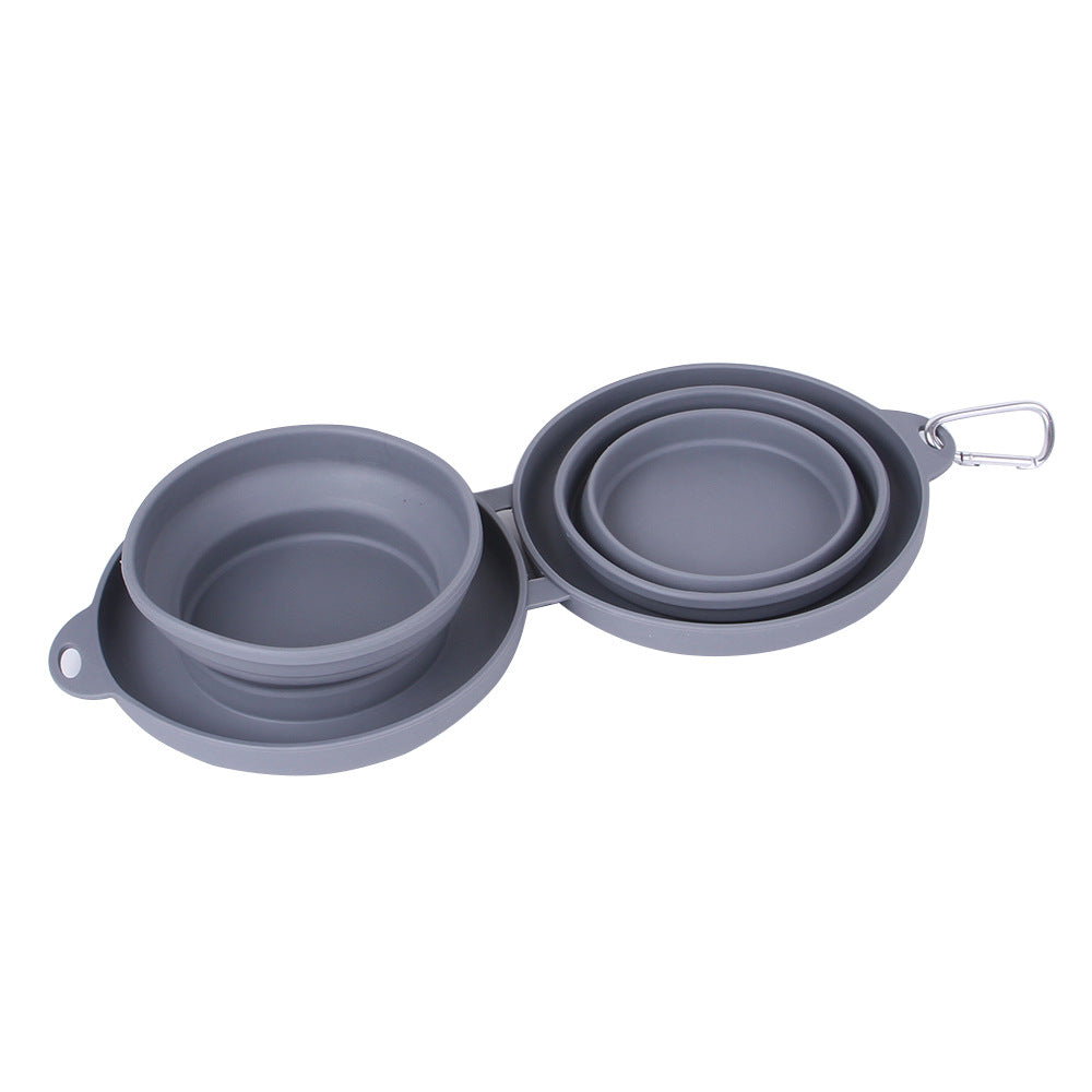 🎒💧 Doppia Ciotola Pieghevole da Viaggio in Silicone - Acqua e Pappa Ovunque!