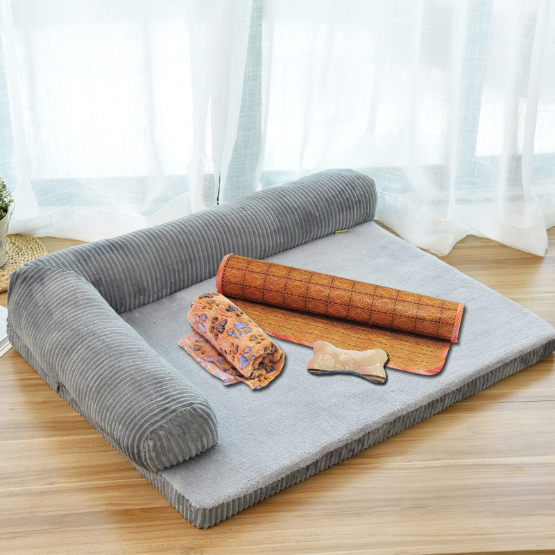 🛋️🐕 Cuccia a Divanetto Ortopedico in Velluto a Coste per Cani - Comfort Premium!