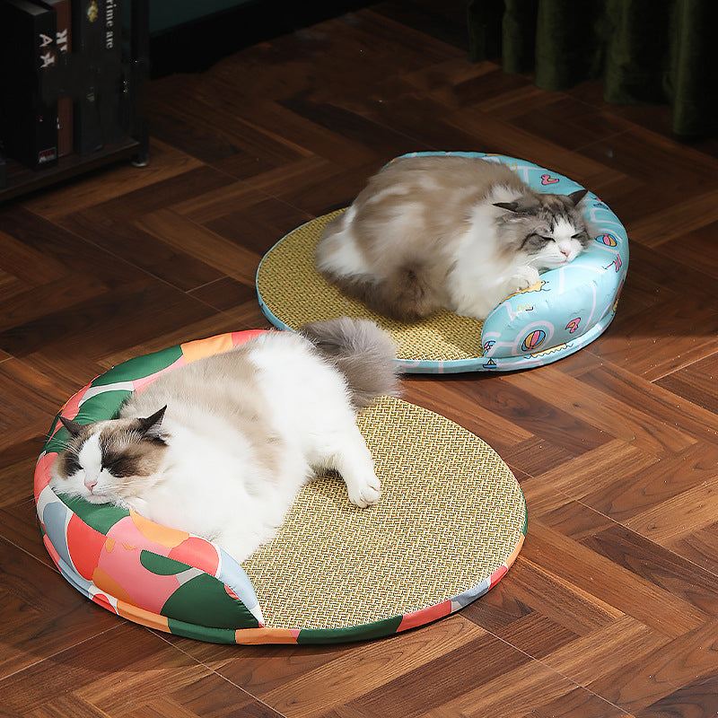 🧊🐈 Cuccia Estiva Rinfrescante in Rattan per Gatti e Cani - Riposo Fresco garantito!