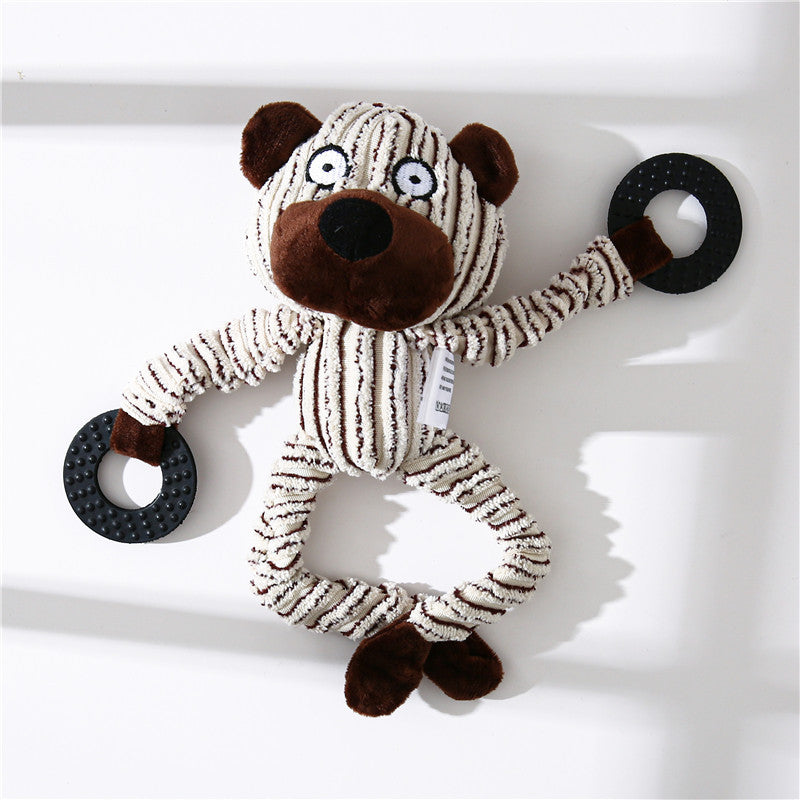 🐶🐴 Peluche Sonoro a Forma di Asinello in Velluto a Coste - Morbido, Sicuro e Pulisci-Denti!