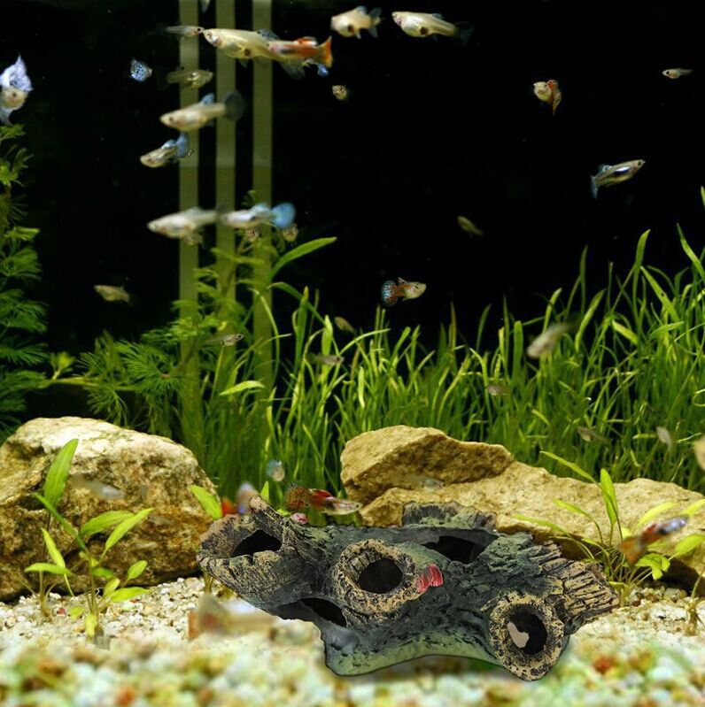 🪵🐟 Decorazione Tronco Cavo in Resina - Rifugio Naturale e Aquascaping Perfetto!