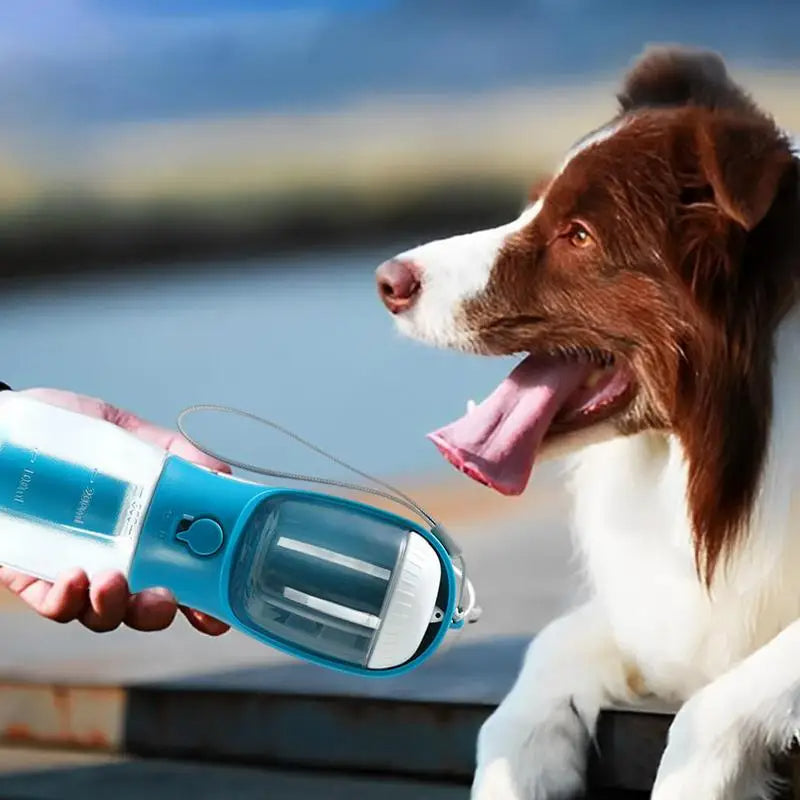 Borraccia Portatile 3 in 1 per Cani: Acqua, Snack e Porta Sacchetti