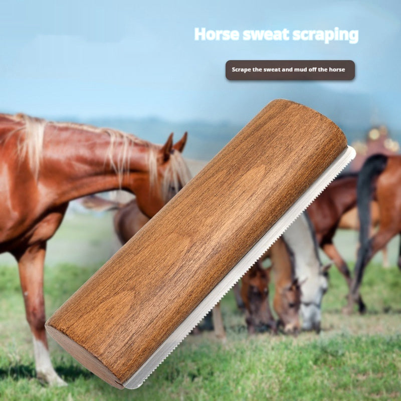 🐴✨ Raschietto Leva sudore in Legno Massello per Cavalli - Toelettatura Premium!
