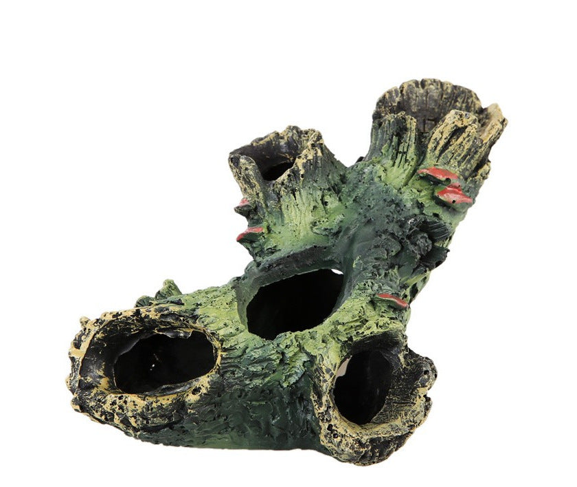 🪵🐟 Decorazione Tronco Cavo in Resina - Rifugio Naturale e Aquascaping Perfetto!