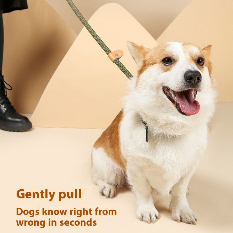 🐶🪢 Guinzaglio a Scorrimento in Morbida Corda Naturale - Eleganza e Controllo Rapido