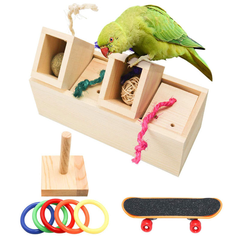 Set Giochi di Intelligenza e Addestramento in Legno per Pappagalli