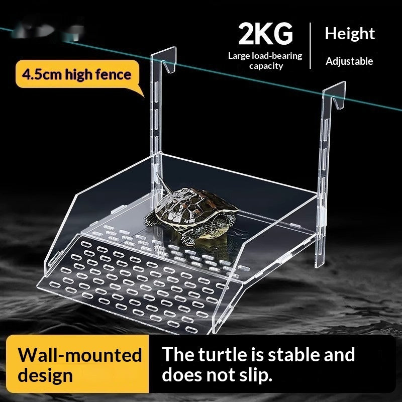 🐢☀️ Piattaforma Zona Emersa in Acrilico per Tartarughe - L'Isola del Sole Perfetta!