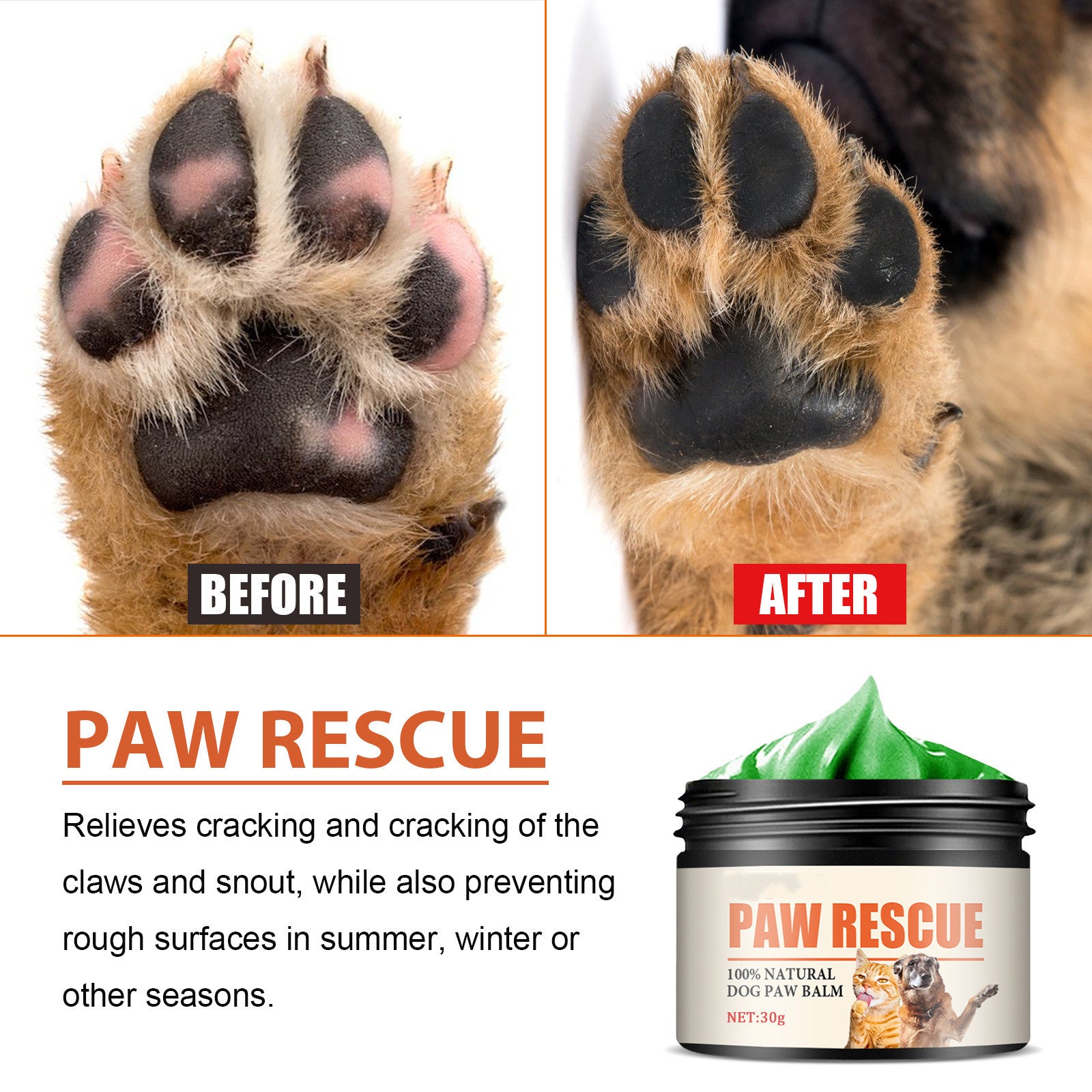 Paw Rescue – Balsamo Protettivo e Rigenerante per Zampe e Naso