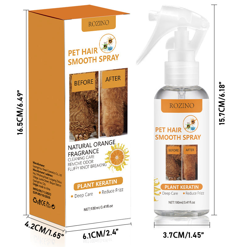 🍊✨ Spray Scioglinodi e Antistatico per Cani e Gatti - Pelo Morbido e Profumato in un Istante!