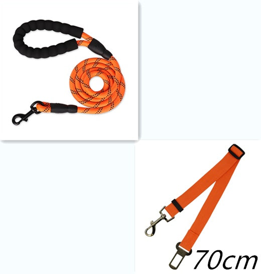 ✨🐕 Guinzaglio in Corda Riflettente con Manico in Spugna EVA - Zero Bruciature!