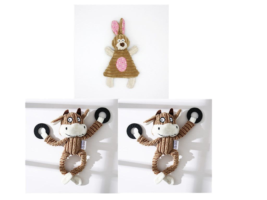 🐶🐴 Peluche Sonoro a Forma di Asinello in Velluto a Coste - Morbido, Sicuro e Pulisci-Denti!