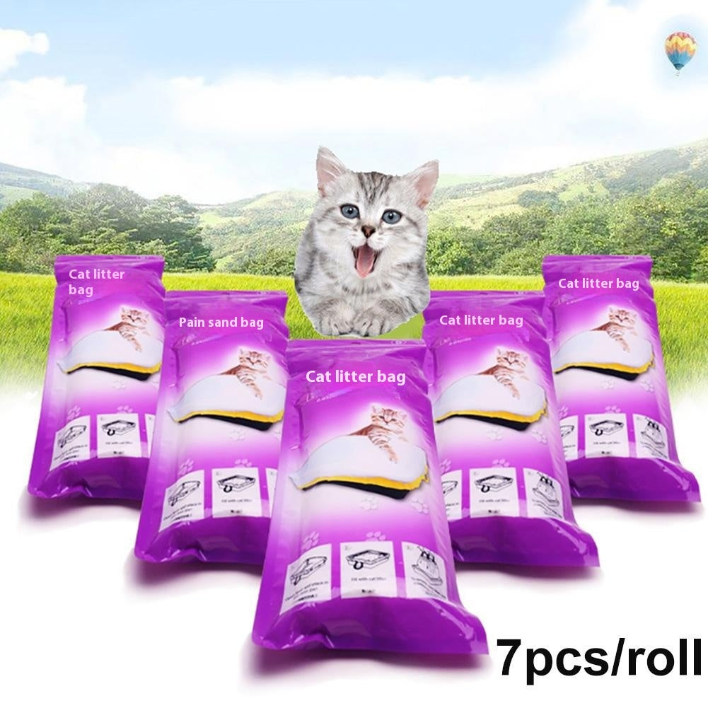 🚽🐈 Sacchetti Igienici Ultra Resistenti per Lettiera Gatto con Tiranti a Scomparsa (7 Pz)