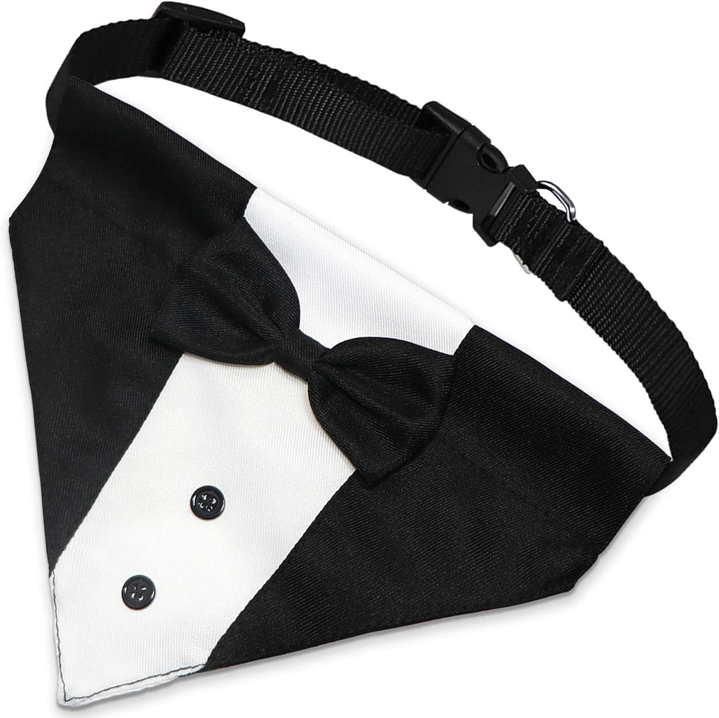 🐶🤵 Bandana Smoking con Papillon per Cani - L'Invitato d'Onore Perfetto!