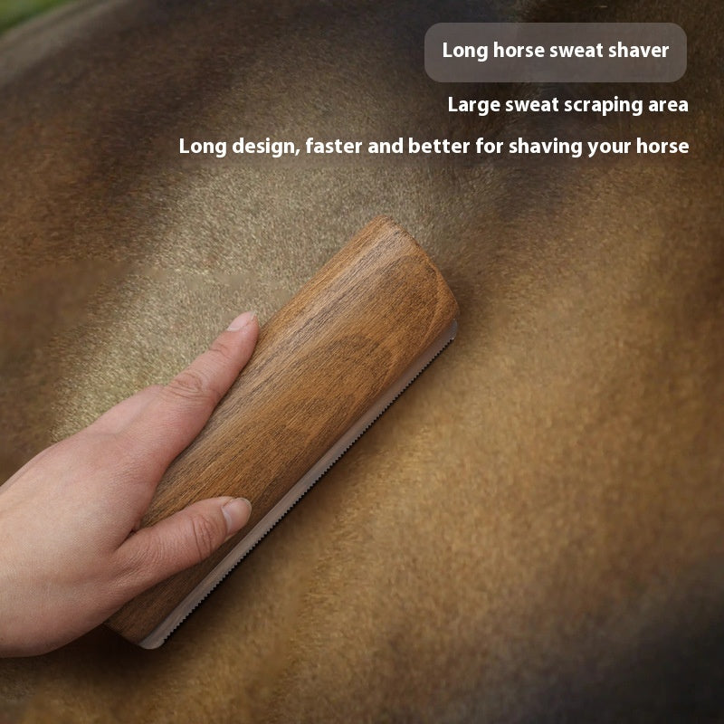 🐴✨ Raschietto Leva sudore in Legno Massello per Cavalli - Toelettatura Premium!