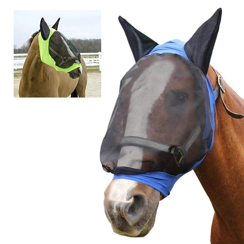 🐴🛡️ Maschera Pro Antimosche Estiva per Cavalli in Morbida Rete - Con Protezione Orecchie!