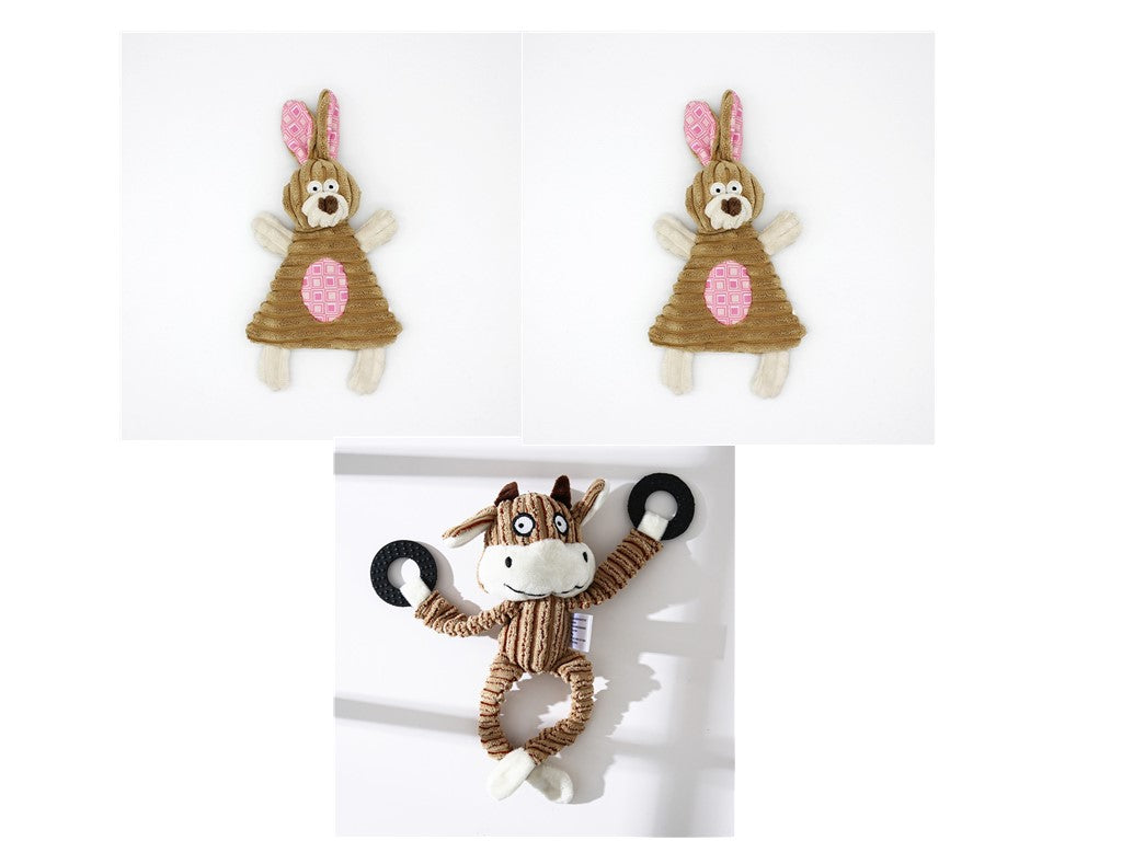🐶🐴 Peluche Sonoro a Forma di Asinello in Velluto a Coste - Morbido, Sicuro e Pulisci-Denti!