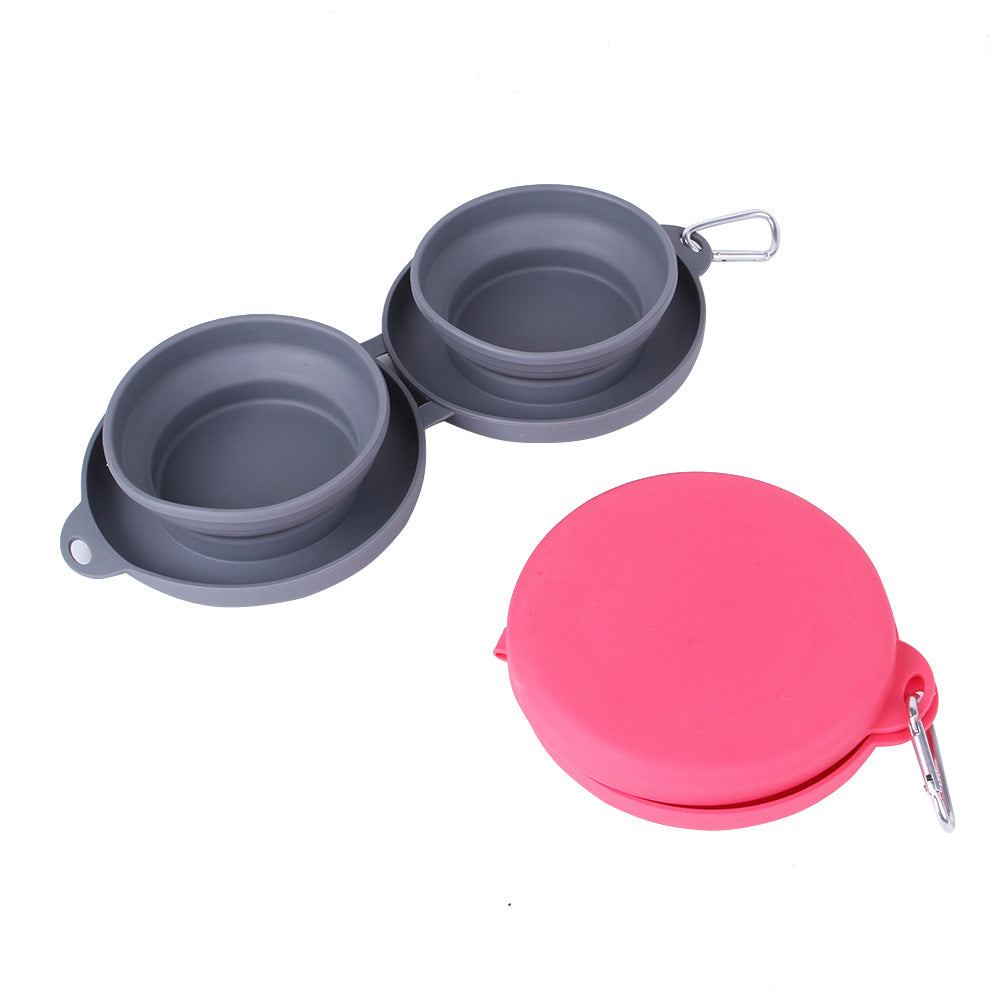 🎒💧 Doppia Ciotola Pieghevole da Viaggio in Silicone - Acqua e Pappa Ovunque!