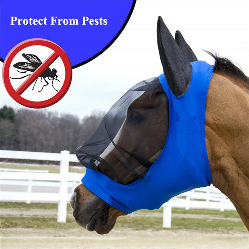 🐴🛡️ Maschera Pro Antimosche Estiva per Cavalli in Morbida Rete - Con Protezione Orecchie!