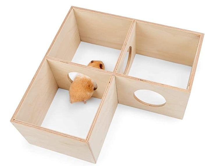 Labirinto in Legno di betulla Multi-Stanza: Esplorazione Naturale, Tane Sicure e Zero Noia 🐹🪵