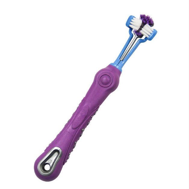 🪥🦷 Spazzolino da Denti a 3 Testine per Cani e Gatti - Pulizia Veloce e Profonda!