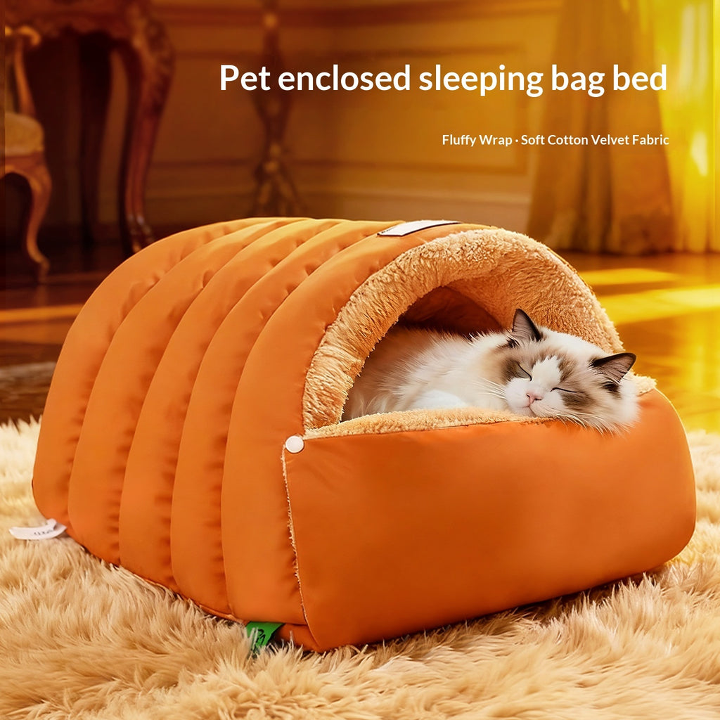 ⛺🐾 Cuccia a Sacco a Pelo Termico - Il Nido Invernale Caldo e Antistress!