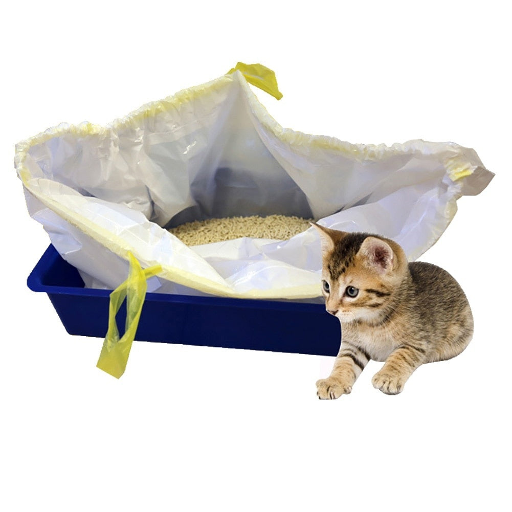 🚽🐈 Sacchetti Igienici Ultra Resistenti per Lettiera Gatto con Tiranti a Scomparsa (7 Pz)