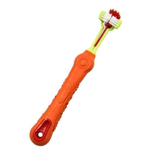 🪥🦷 Spazzolino da Denti a 3 Testine per Cani e Gatti - Pulizia Veloce e Profonda!