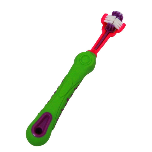 🪥🦷 Spazzolino da Denti a 3 Testine per Cani e Gatti - Pulizia Veloce e Profonda!